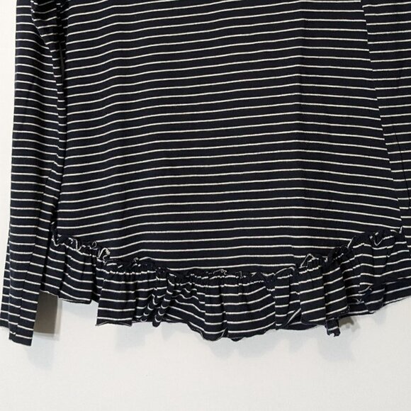 Women's "Banana Republic" Designer Tee" Navy Striped Long Sleeve Top; Size XS - Picture 2 of 5